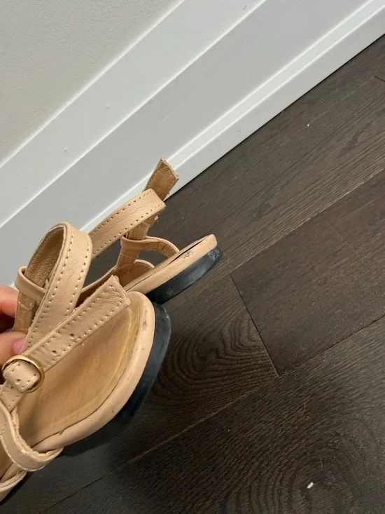 Leather Black cap toe slingback flats 38 - Picture 4 of 7